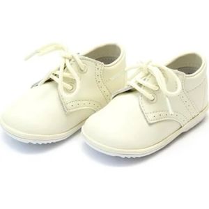 NWT/NIB Sz 7 L'Amour Angel Baby Shoes James Oxford Ecru Traditional Leather Shoe